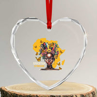 Education Is Freedom Heart Crystal Glass Ornament Black Teacher Books Black History Month - Wonder Print Shop