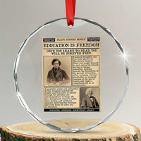 Education Is Freedom Newspaper Crystal Glass Ornament Frederick Douglass Black History Month Gift - Wonder Print Shop