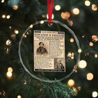 Education Is Freedom Newspaper Crystal Glass Ornament Frederick Douglass Black History Month Gift - Wonder Print Shop
