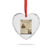 Education Is Freedom Newspaper Heart Crystal Glass Ornament Frederick Douglass Black History Month Gift - Wonder Print Shop