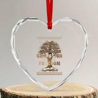 Education Is Freedom Teacher Gift Heart Crystal Glass Ornament Inspirational Africa Map Book Stack - Wonder Print Shop