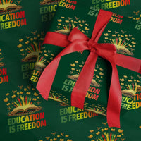 Education Is Freedom Wrapping Paper Roll Black Education Teacher Gift - Wonder Print Shop