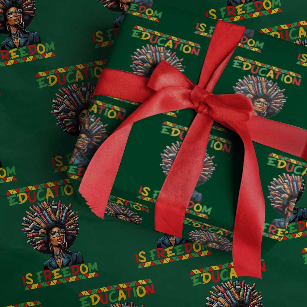 Education Is Freedom Wrapping Paper Roll Black History Month Gift For Teachers - Wonder Print Shop