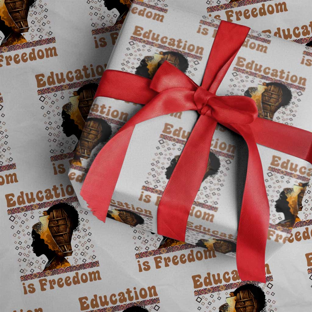 Education Is Freedom Wrapping Paper Roll Black History Women Teacher Gift - Wonder Print Shop