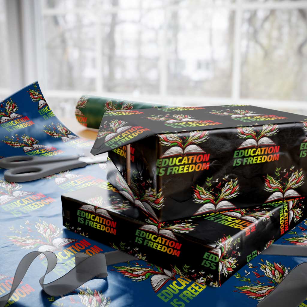 Education Is Freedom Wrapping Paper Roll Inspirational Black Teacher Gift - Wonder Print Shop