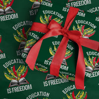 Education Is Freedom Wrapping Paper Roll Teaching Black History Month Books - Wonder Print Shop