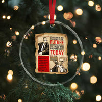 Education Is The Passport To The Future Malcolm X Wisdom Crystal Glass Ornament - Wonder Print Shop