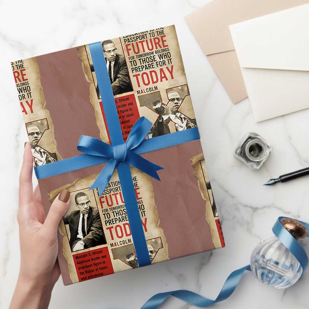 Education Is The Passport To The Future Malcolm X Wisdom Wrapping Paper Roll - Wonder Print Shop