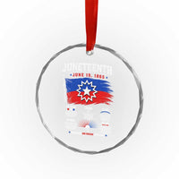 Educational Juneteenth Flag Symbolism Infographic Crystal Glass Ornament Freedom Day June 19 1865 History Meaning