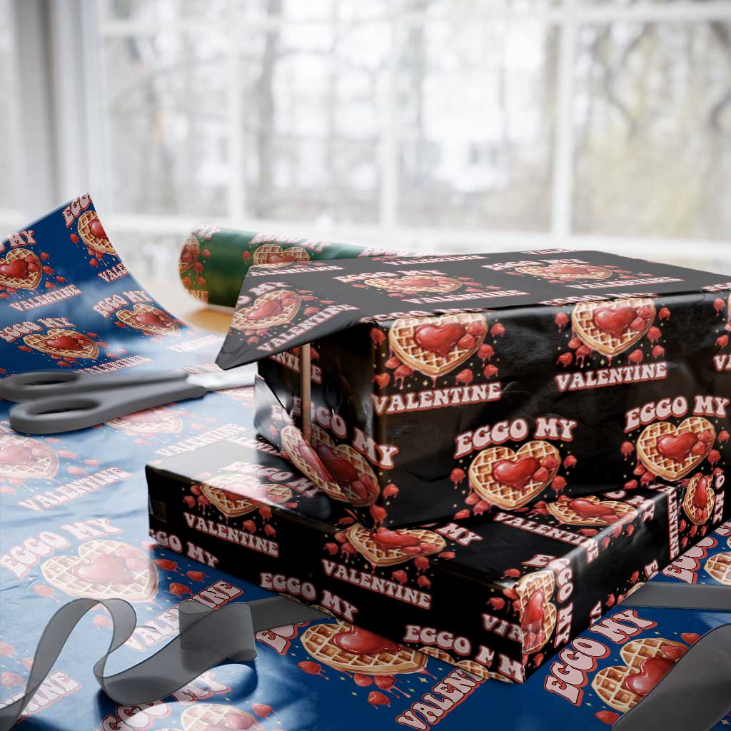 Eggo My Valentine Wrapping Paper Roll Funny Romantic Stranger Valentine's Day