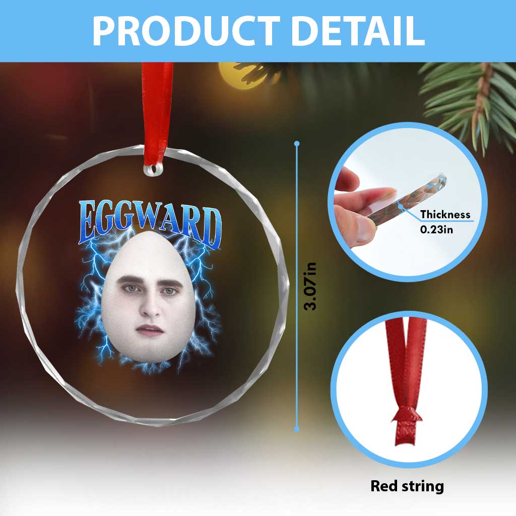 Eggward Crystal Glass Ornament Funny Unhinged Meme Gen Z Humor Bootleg Graphic - Wonder Print Shop