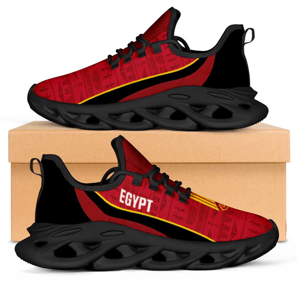 Egypt 2026 Football Clunky Sneakers Go Pharaohs Egyptian Pattern Curve Stylized - Wonder Print Shop