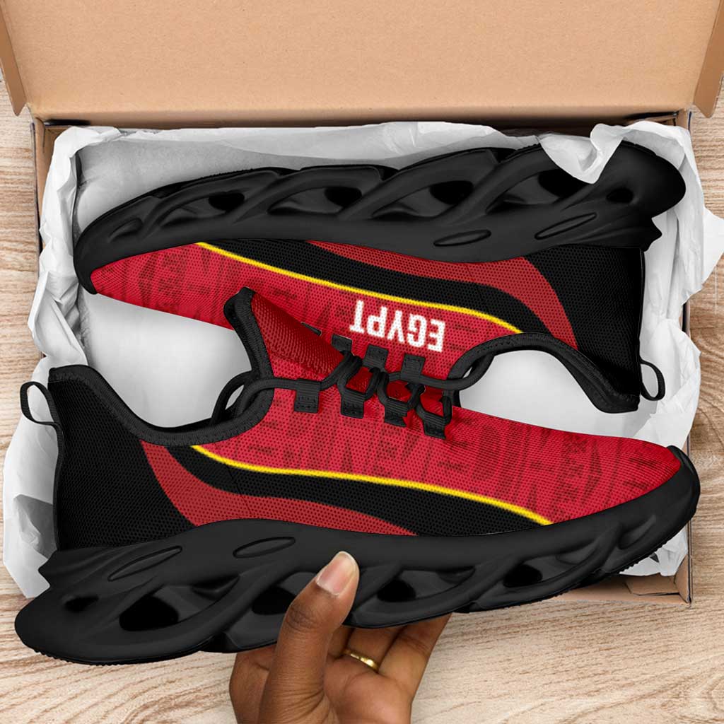 Egypt 2026 Football Clunky Sneakers Go Pharaohs Egyptian Pattern Curve Stylized - Wonder Print Shop