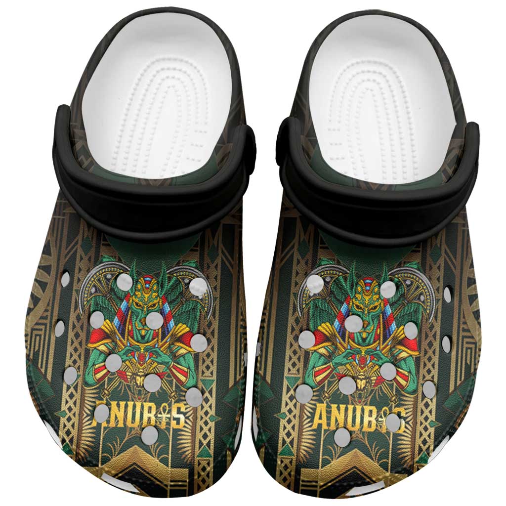Egypt Anubis Clogs Shoes Golden Ancient Egypt Pattern - Wonder Print Shop