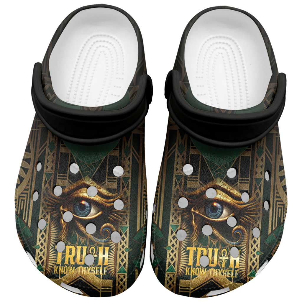 Egypt Eye of Horus Clogs Shoes Truth Know Thyself - Wonder Print Shop