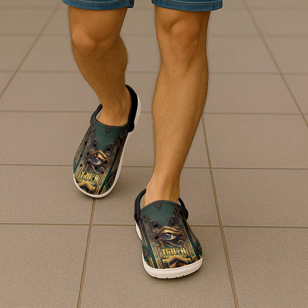 Egypt Eye of Horus Clogs Shoes Truth Know Thyself - Wonder Print Shop