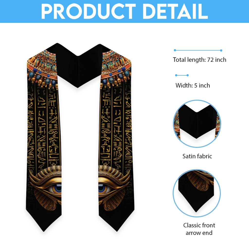Egypt Eyes Of Horus Graduation Stole with Egyptian Hieroglyphs