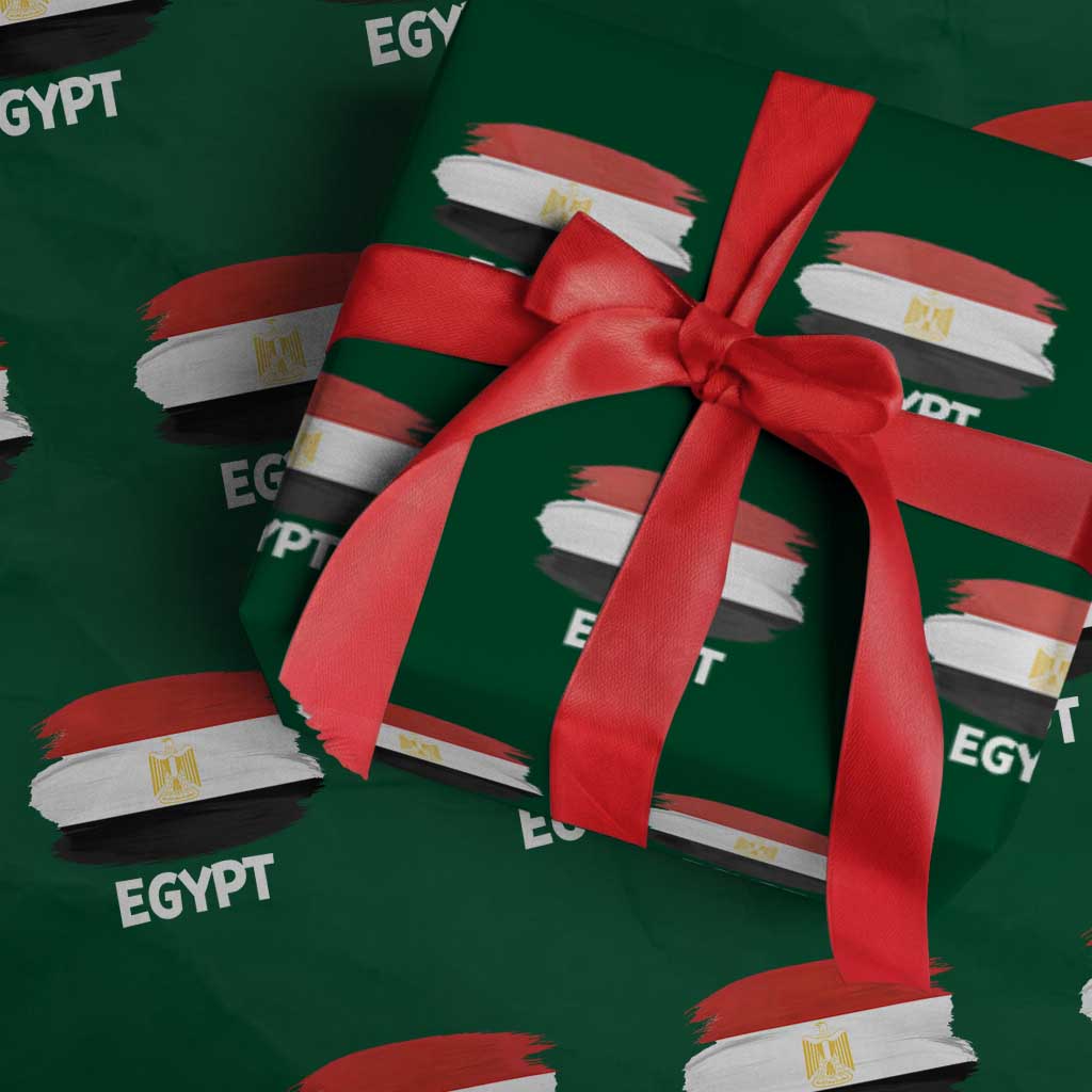 Egypt Flag Misr Pride Wrapping Paper Roll Egyptian Eagle of Saladin Heritage