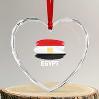 Egypt Flag Misr Pride Heart Crystal Glass Ornament Egyptian Eagle of Saladin Heritage