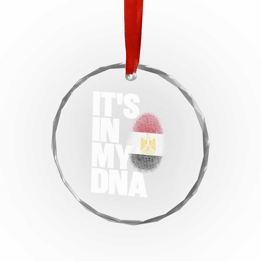 Egypt It's In My DNA Flag Fingerprint Graphic Crystal Glass Ornament Egyptian Heritage Pride Roots
