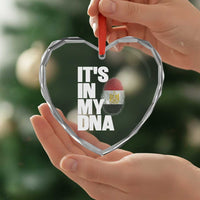 Egypt It's In My DNA Flag Fingerprint Graphic Heart Crystal Glass Ornament Egyptian Heritage Pride Roots