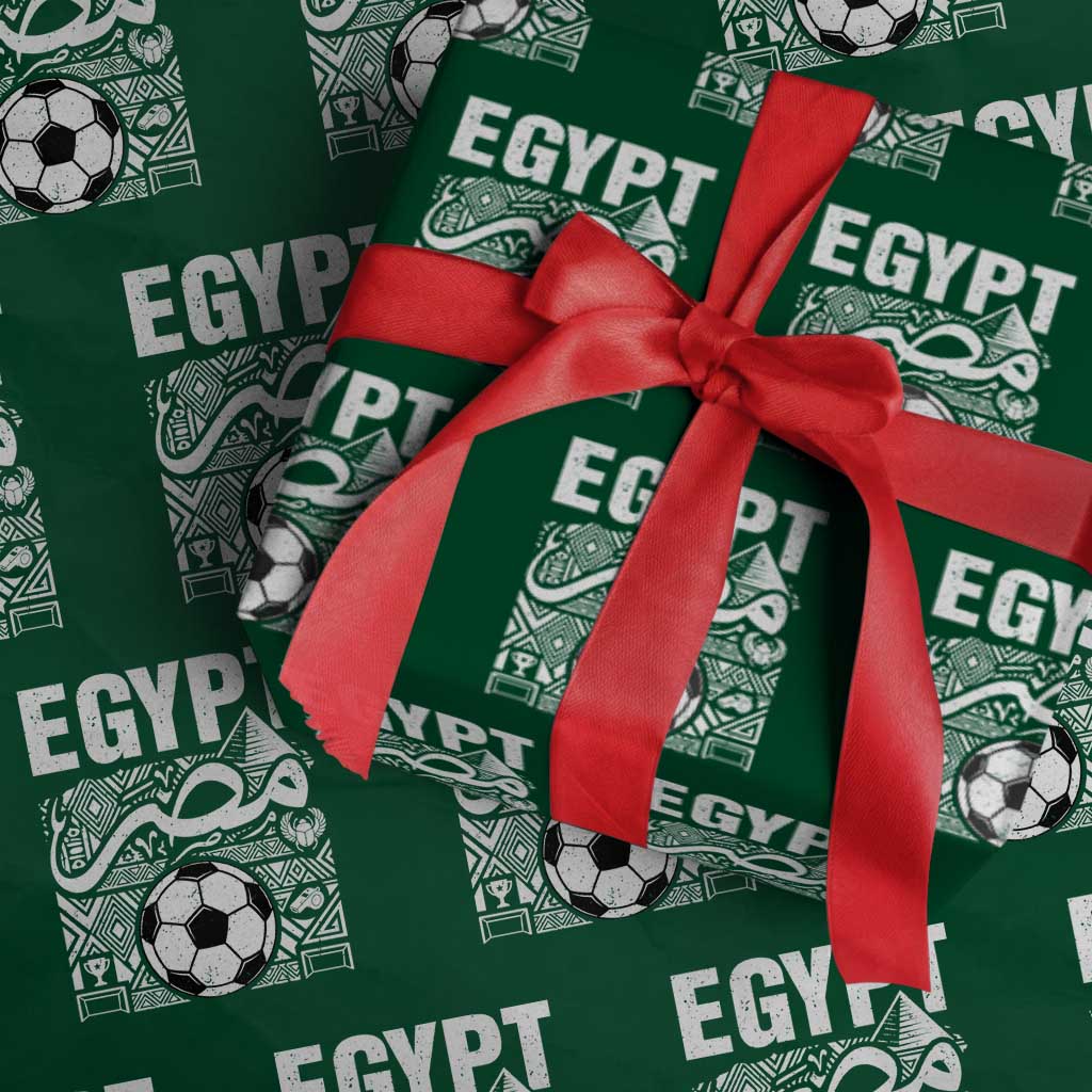 Egypt Soccer Misr Pride Arabic Calligraphy Wrapping Paper Roll Egyptian Football Fans Ancient Pyramid Heritage Graphic