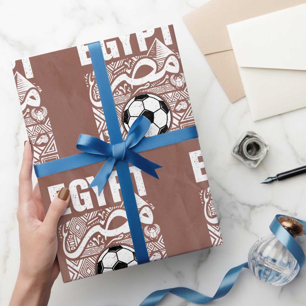 Egypt Soccer Misr Pride Arabic Calligraphy Wrapping Paper Roll Egyptian Football Fans Ancient Pyramid Heritage Graphic