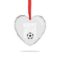 Egypt Soccer Misr Pride Arabic Calligraphy Heart Crystal Glass Ornament Egyptian Football Fans Ancient Pyramid Heritage Graphic