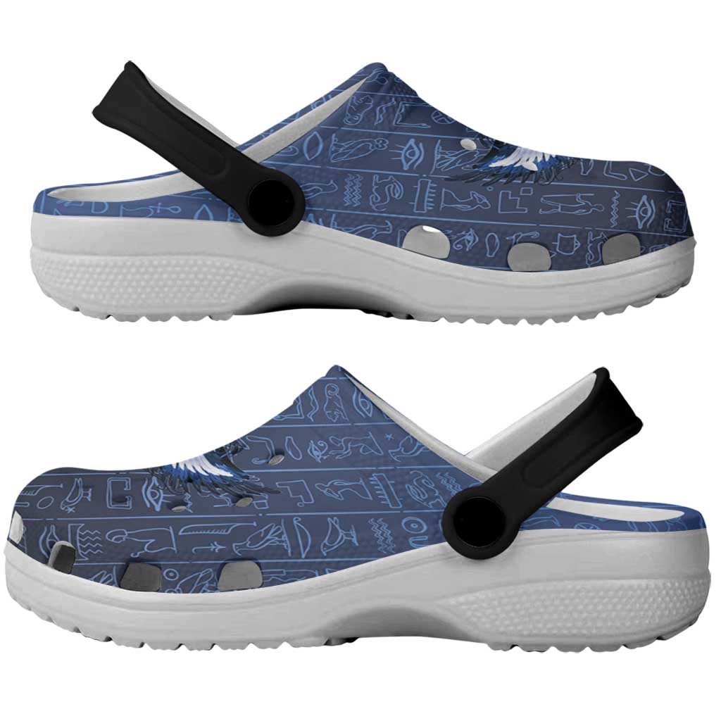 Egyptian Ankh Clogs Shoes Egypt Hieroglyphs Pattern - Wonder Print Shop