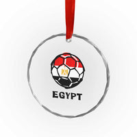 Egyptian Flag Soccer Ball Graphic Crystal Glass Ornament Egypt Pride Sports Football Fans Match Day