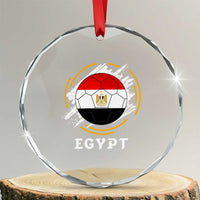 Egyptian Flag Soccer Ball Splatter Graphic Crystal Glass Ornament Egypt Pride Sports Football Fans Match Day