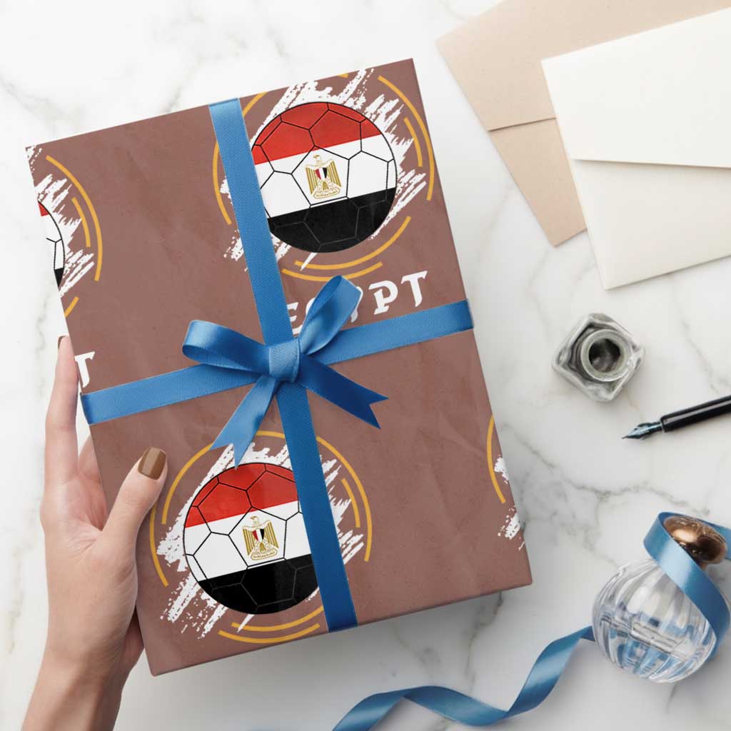 Egyptian Flag Soccer Ball Splatter Graphic Wrapping Paper Roll Egypt Pride Sports Football Fans Match Day