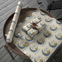 Eid Mubarak Crescent Moon Mosque Wrapping Paper Roll Arabic Calligraphy Islamic Celebration Gift