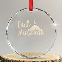 Eid Mubarak Mosque Silhouette Crystal Glass Ornament Islamic Holiday Celebration