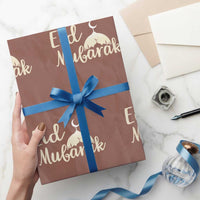 Eid Mubarak Mosque Silhouette Wrapping Paper Roll Islamic Holiday Celebration