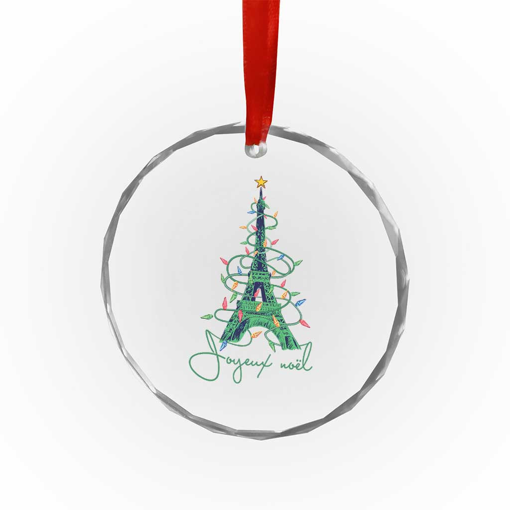 Eiffel Tower Christmas Tree Joyeux Noel Crystal Glass Ornament TS09