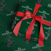 El Capitan Boating Captain Wrapping Paper Roll Funny Boat Sailing Vintage Anchor