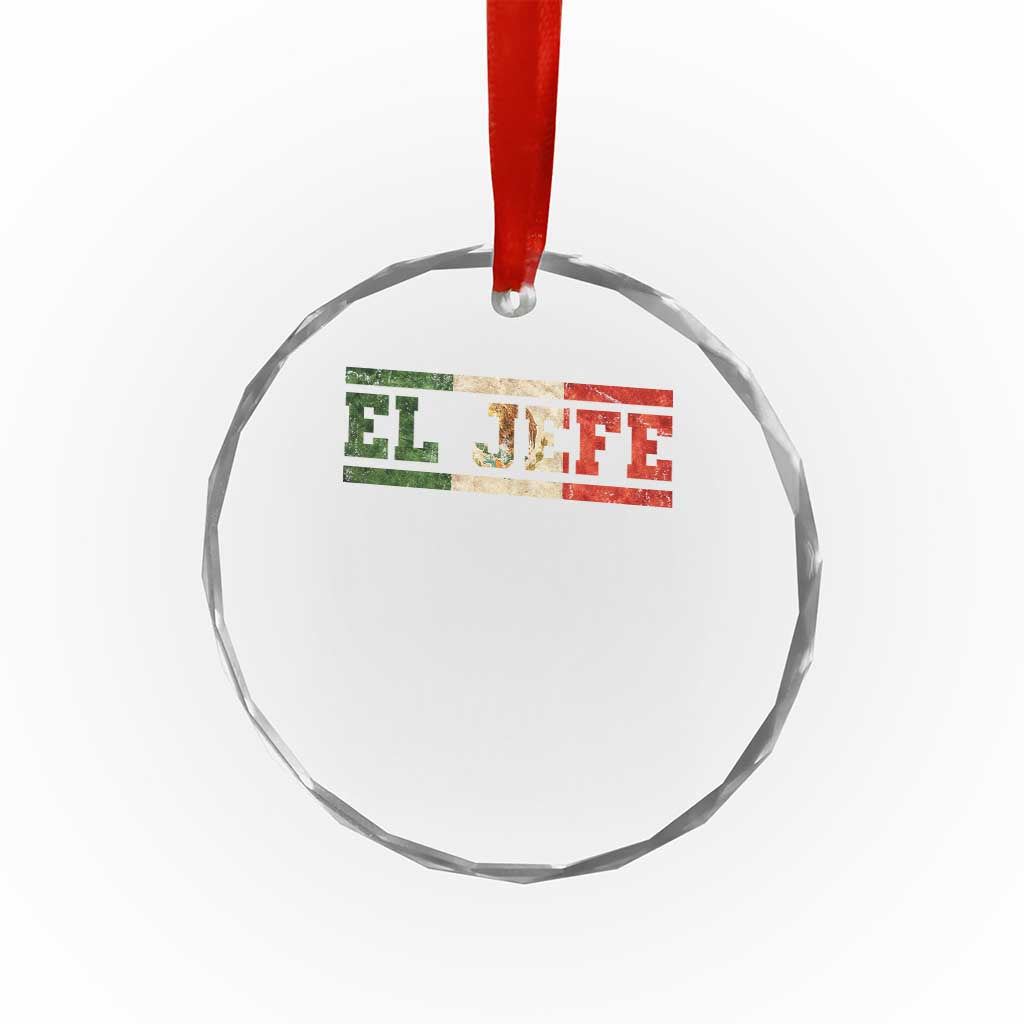 El Jefe Crystal Glass Ornament Funny Mexican Boss Spanish Slang