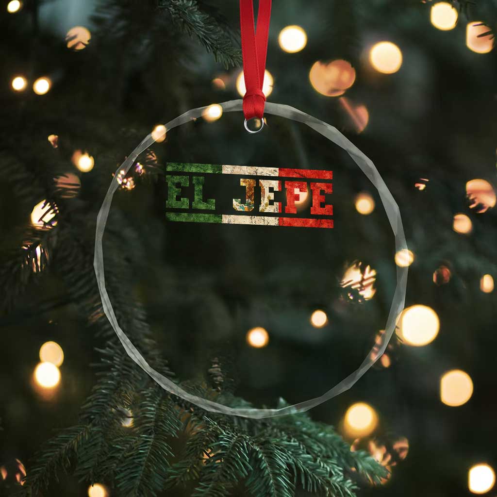 El Jefe Crystal Glass Ornament Funny Mexican Boss Spanish Slang