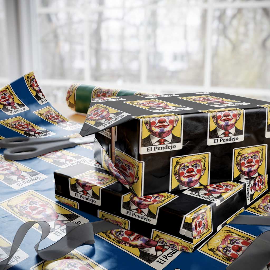 El Pendejo Clown Portrait Satire Wrapping Paper Roll Bold Political Humor Vintage Caricature