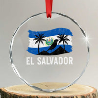 El Salvador Flag Crystal Glass Ornament Salvadoran Pride Torogoz Bird Palm Tree Volcano - Wonder Print Shop