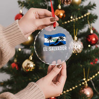 El Salvador Flag Crystal Glass Ornament Salvadoran Pride Torogoz Bird Palm Tree Volcano - Wonder Print Shop