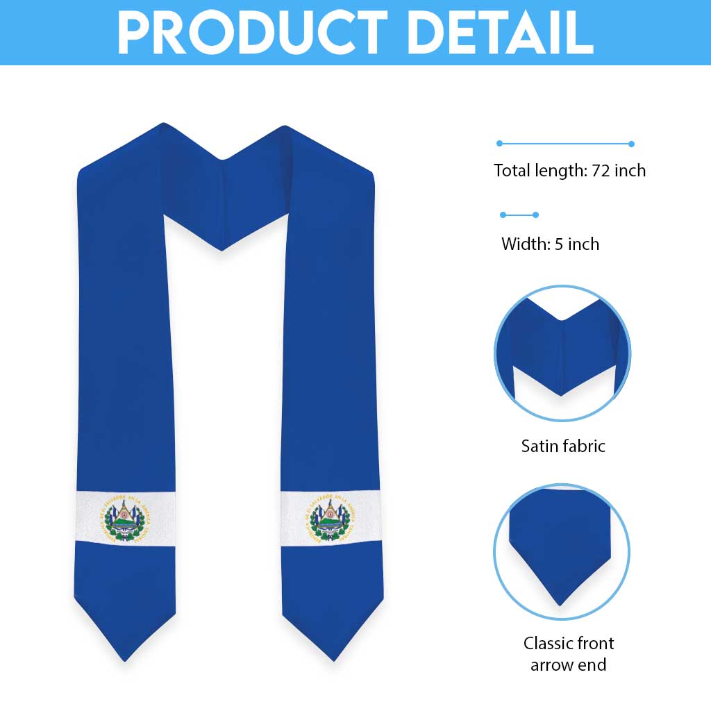 El Salvador Graduation Stole Flag Style