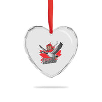 Elbows Up Gloves Off Heart Crystal Glass Ornament Canadian Ice Hockey Beaver Gift - Wonder Print Shop