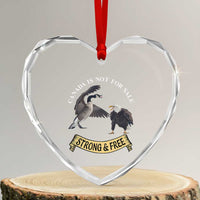 Elbows Up Heart Crystal Glass Ornament Canada Is Not For Sale Goose Vs Eagle - Wonder Print Shop