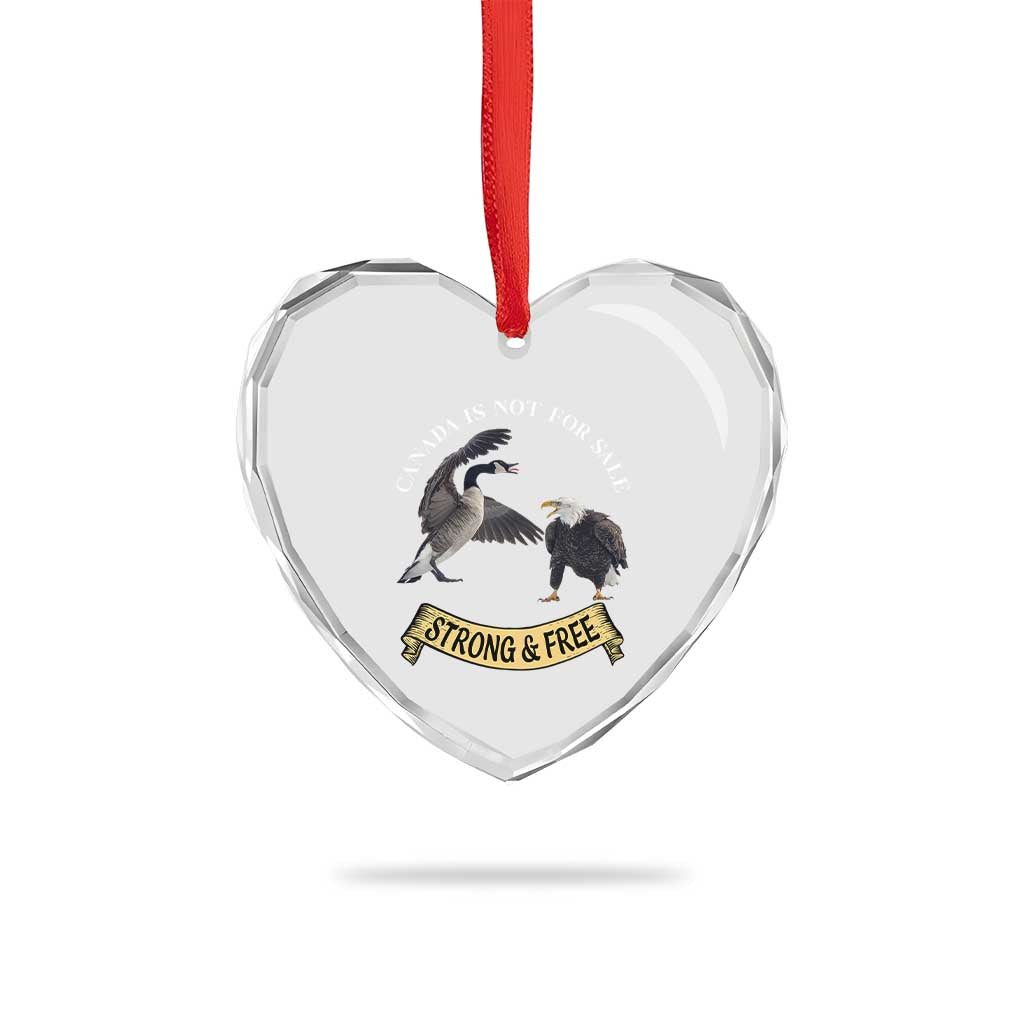 Elbows Up Heart Crystal Glass Ornament Canada Is Not For Sale Goose Vs Eagle - Wonder Print Shop