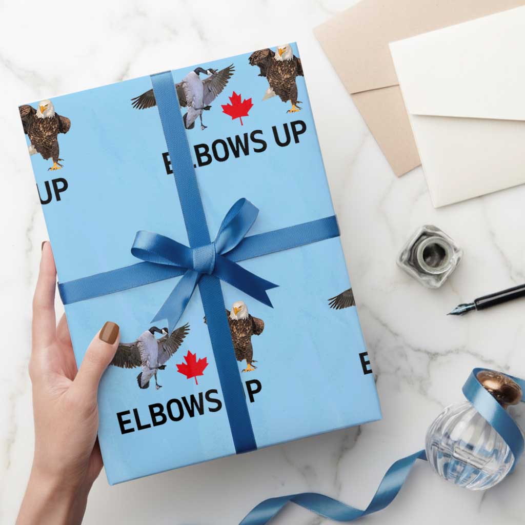 Elbows Up Wrapping Paper Roll Canada Goose Vs Eagle Maple Leaf - Wonder Print Shop