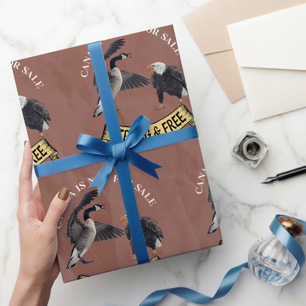 Elbows Up Wrapping Paper Roll Canada Is Not For Sale Goose Vs Eagle - Wonder Print Shop
