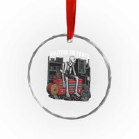 Electrician Skeleton Crystal Glass Ornament Waiting On Parts Funny Graphic