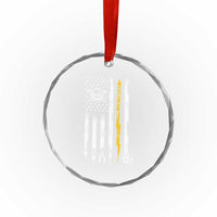 Electrician US Flag Crystal Glass Ornament Tools for Electricians Skull Lightning Graphic